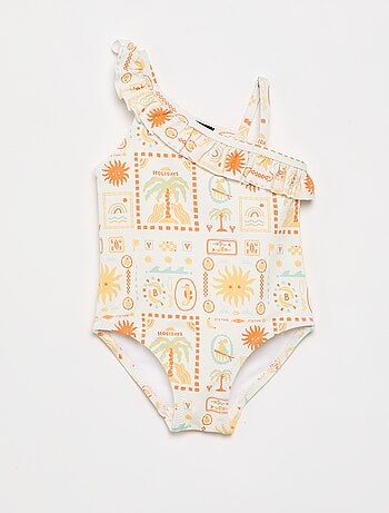 Maillot de bain 1 pièce avec col volanté