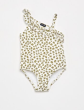 Maillot de bain 1 pièce avec col volanté