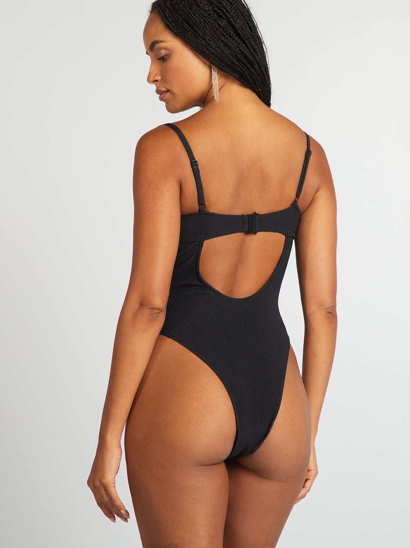 Maillot de bain 1 pièce avec coques Noir - Kiabi
