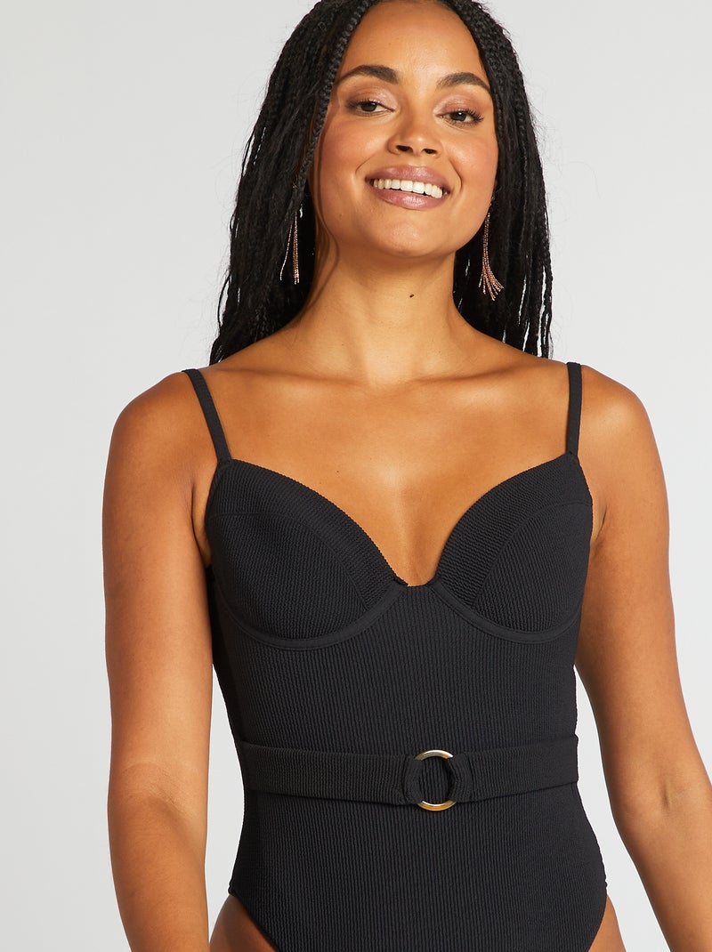 Maillot de bain 1 pièce avec coques Noir - Kiabi