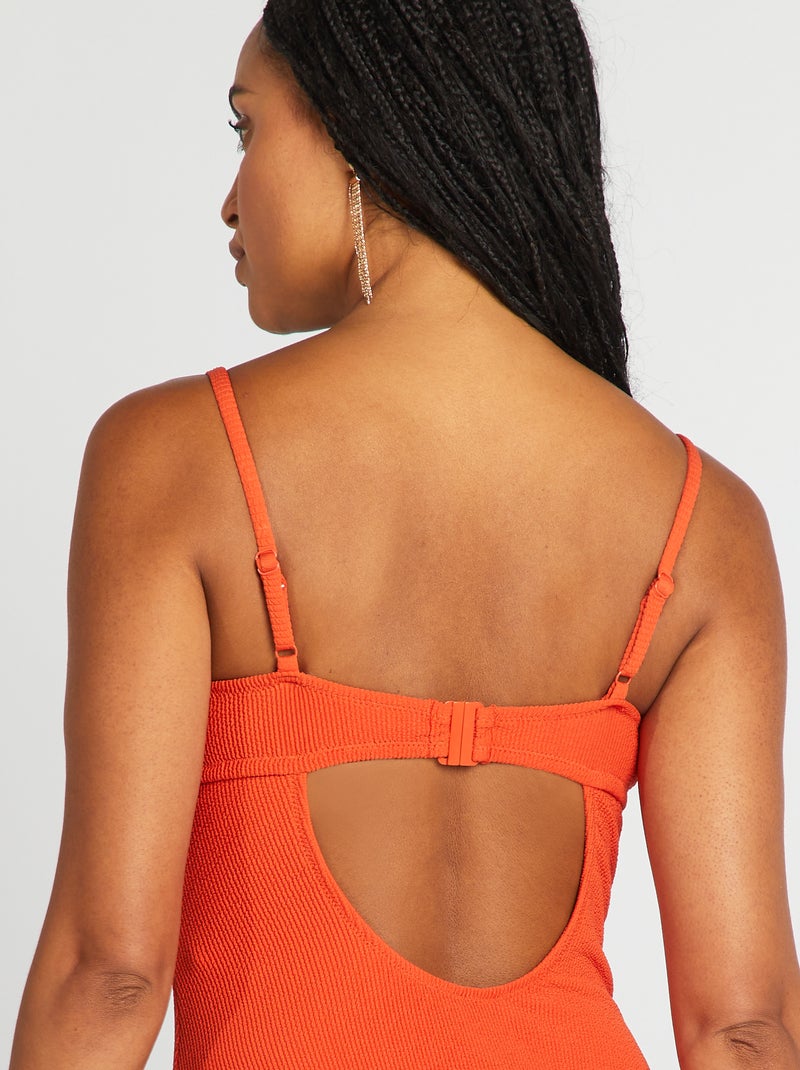 Maillot de bain 1 pièce avec coques Orange - Kiabi