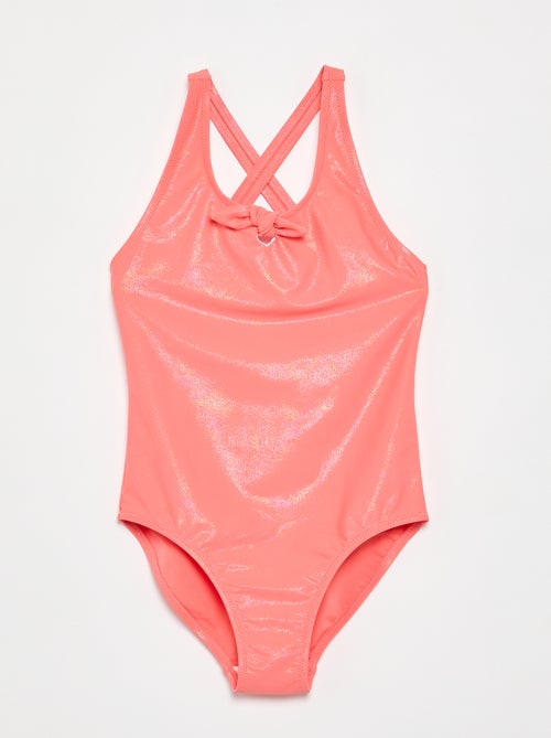 Maillot de bain 1 pièce avec matière brillante - Kiabi