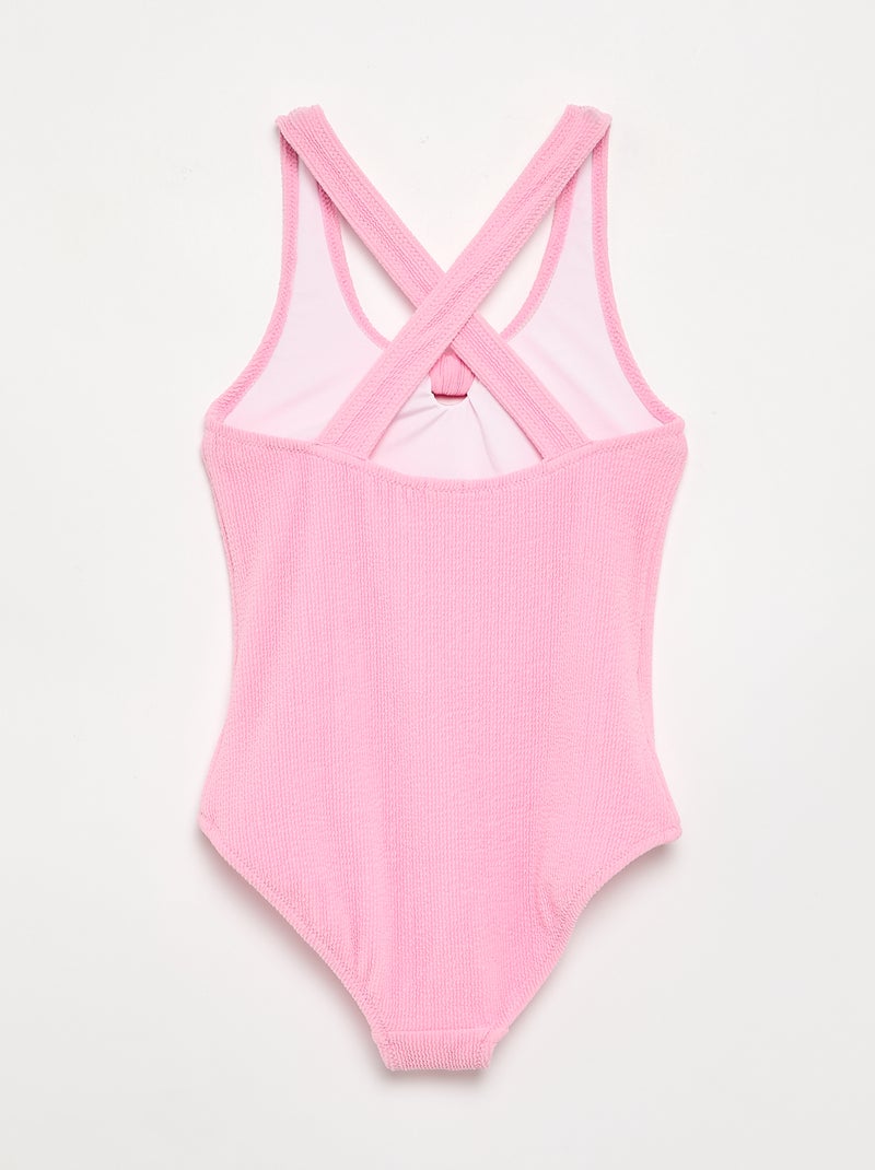 Maillot de bain 1 pièce avec nœud Rose - Kiabi