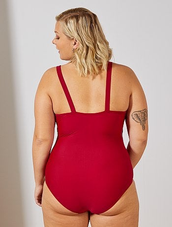 Maillot de bain 1 pièce avec tulle devant - Kiabi