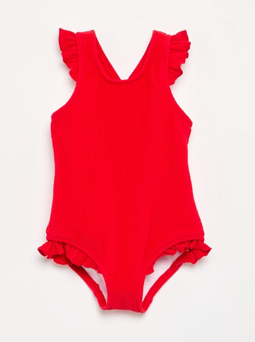 Maillot de bain 1 pièce avec volants - Kiabi