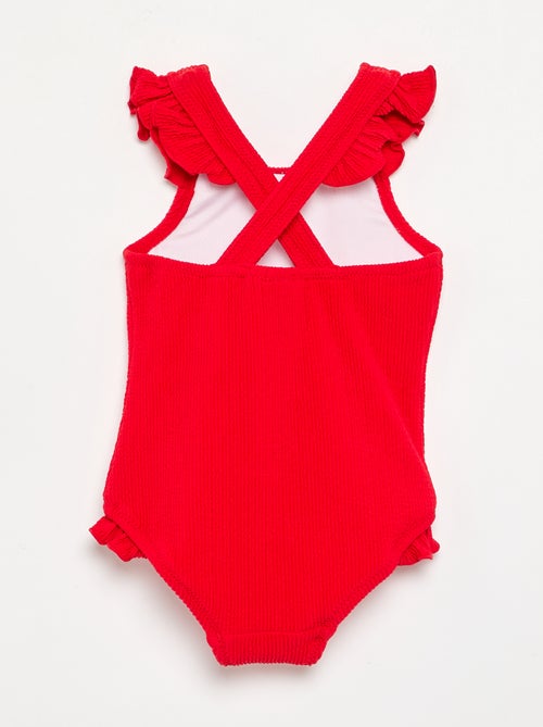 Maillot de bain 1 pièce avec volants - Kiabi