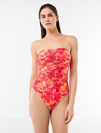 Maillot de bain 1 pièce bandeau effet plissé