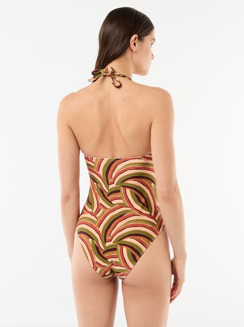 Maillot de bain 1 pièce bandeau imprimé - Kiabi