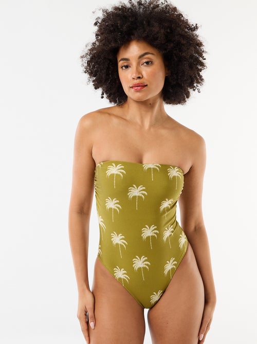 Maillot de bain 1 pièce bandeau imprimé - Kiabi