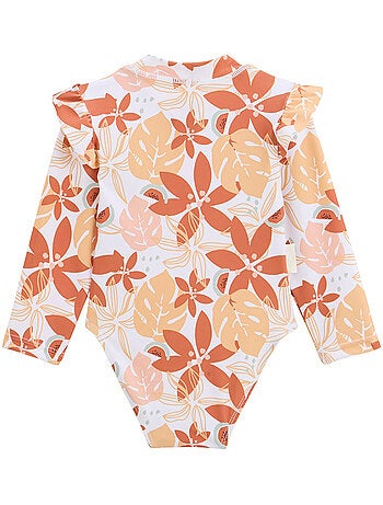 Maillot de bain 1 pièce bébé manches longues Cassis