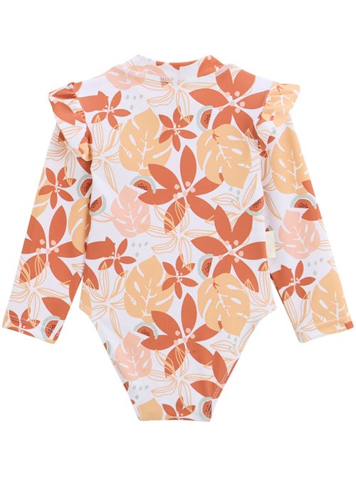 Maillot de bain 1 pièce bébé manches longues Cassis - Kiabi