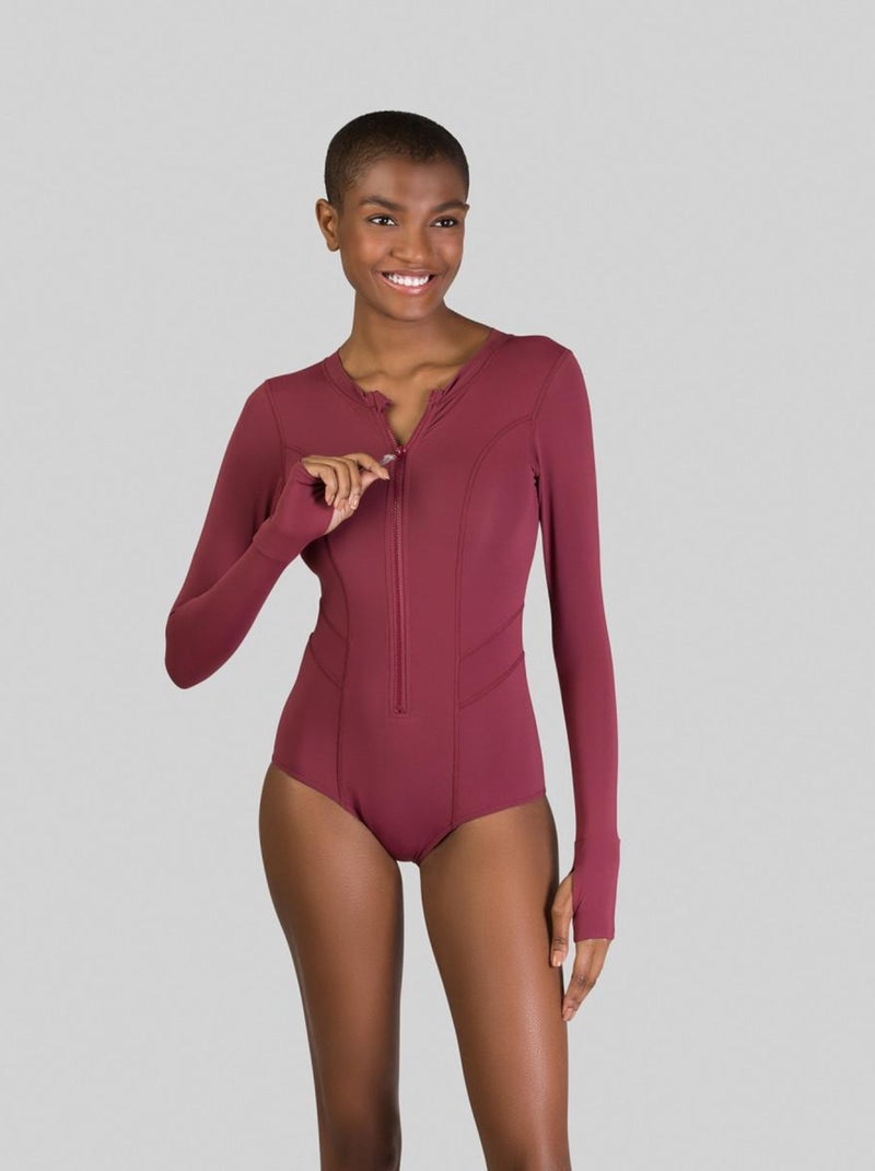 Maillot de bain 1 pièce Bem estar UV Line Rouge - Kiabi