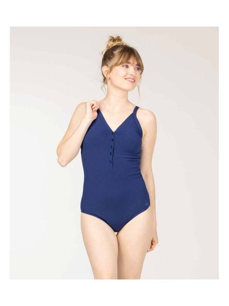 Maillot de bain 1 pièce bleu marineFemme Bleu - Kiabi