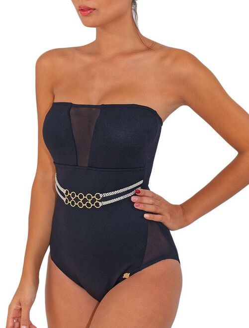 Maillot De Bain Une Piece Bustier Sans Armatures Bretelles