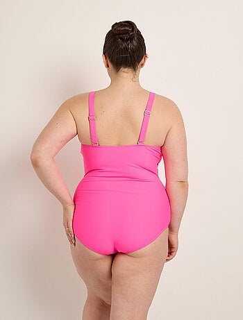 Maillot de bain 1 pièce, décolleté drapé