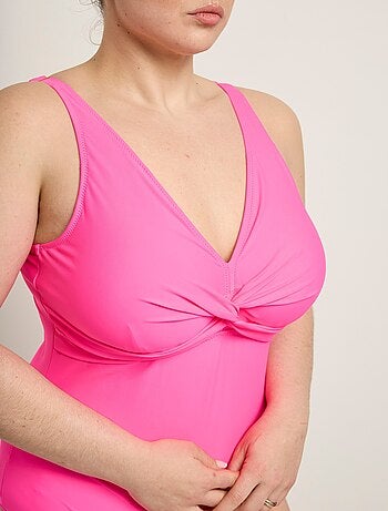 Maillot de bain 1 pièce, décolleté drapé