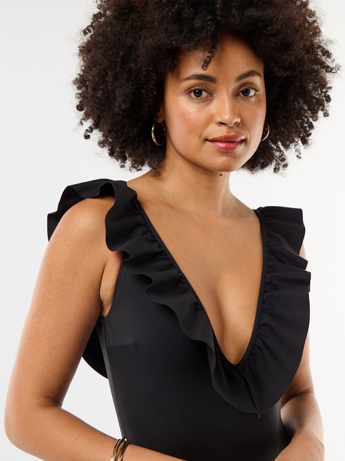 Maillot de bain 1 pièce décolleté plongeant - Kiabi
