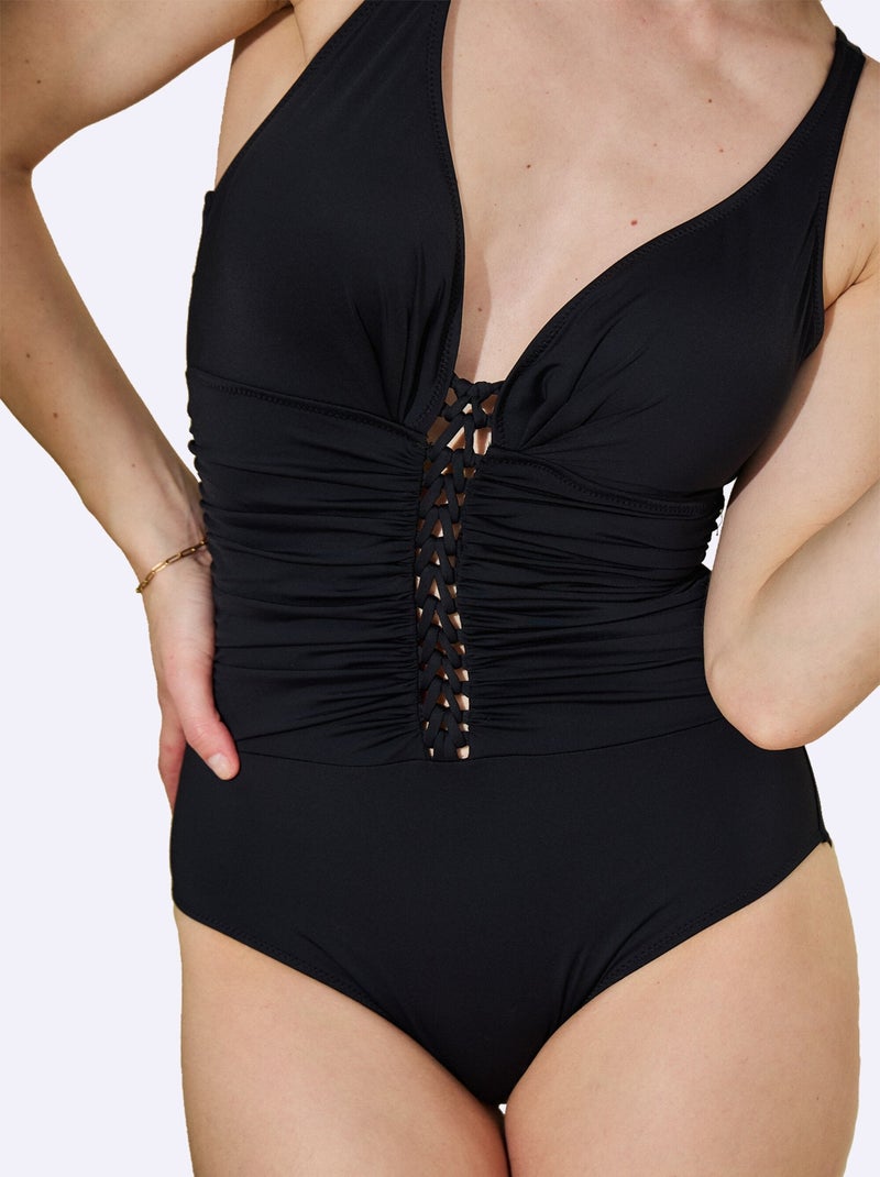 Maillot de bain 1 pièce détails lacés - AFIBEL Noir - Kiabi
