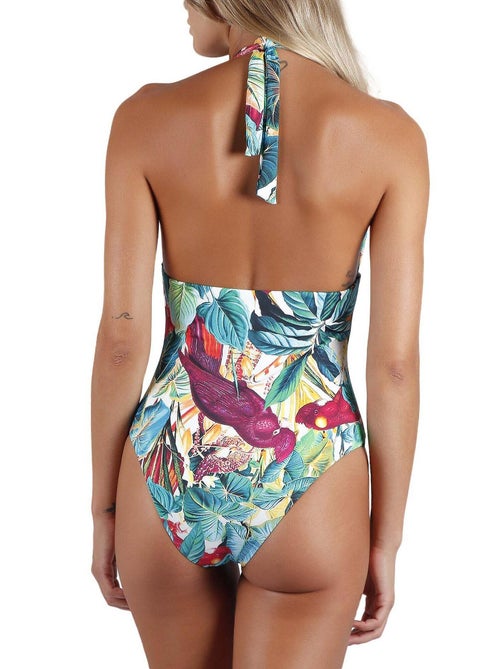Maillot de bain 1 pièce dos nu préformé Tropical - Kiabi
