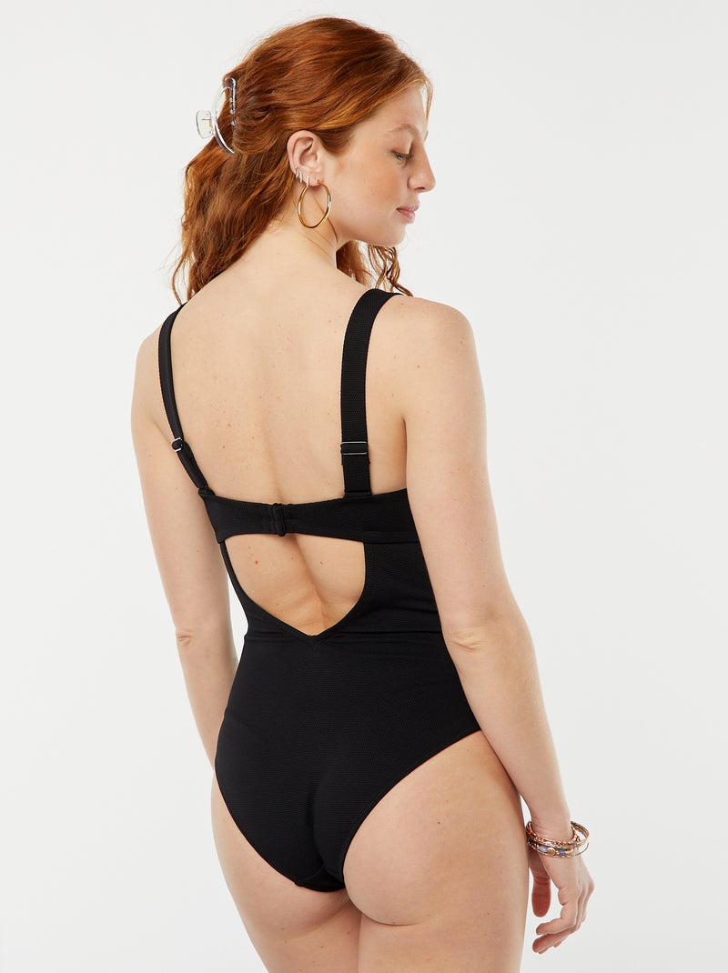 Maillot de bain 1 pièce effet shapewear Noir - Kiabi