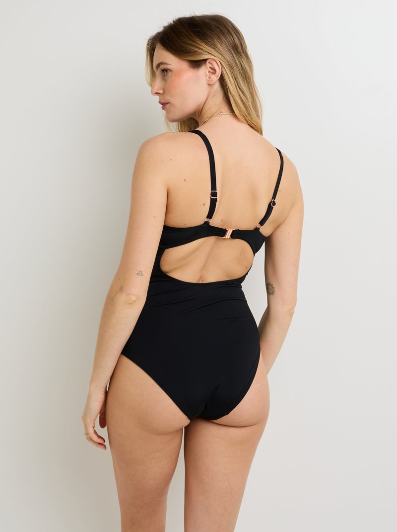 Maillot de bain 1 pièce emboitant Ivana - RougeGorge Lingerie Noir - Kiabi