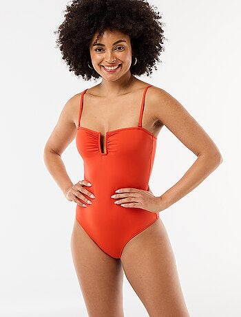Maillot de bain 1 pièce encolure carrée