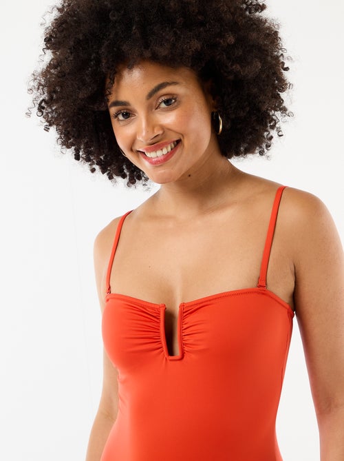 Maillot de bain 1 pièce encolure carrée - Kiabi