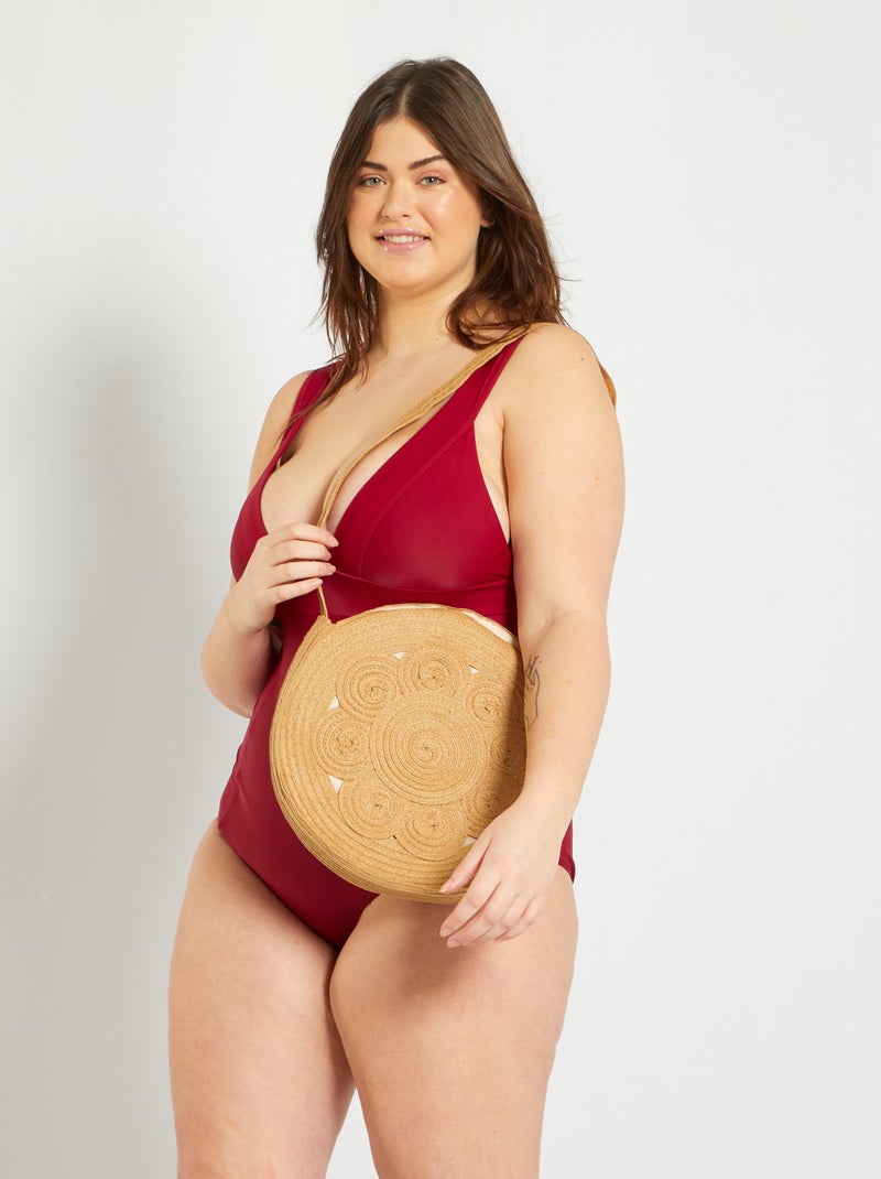 Maillot de bain 1 pièce framboise - Kiabi
