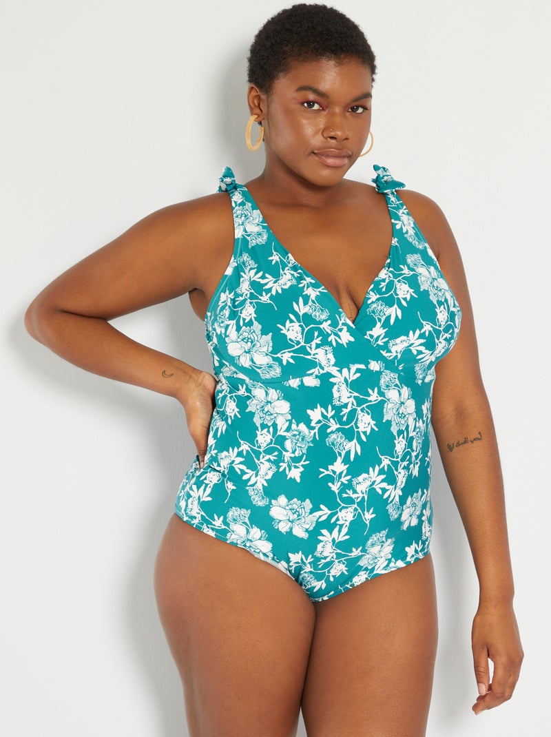 Maillot de bain 1 pièce imprimé Bleu - Kiabi