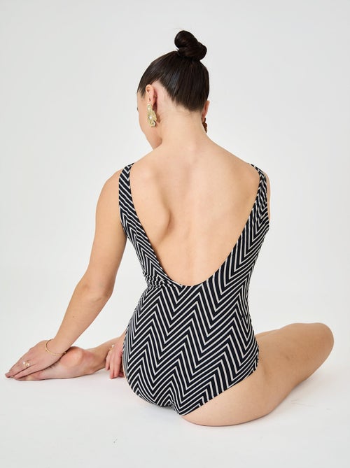 Maillot de bain 1 pièce imprimé chevrons - AFIBEL - Kiabi Maillot de bain 1 pièce imprimé chevrons - AFIBEL - Kiabi