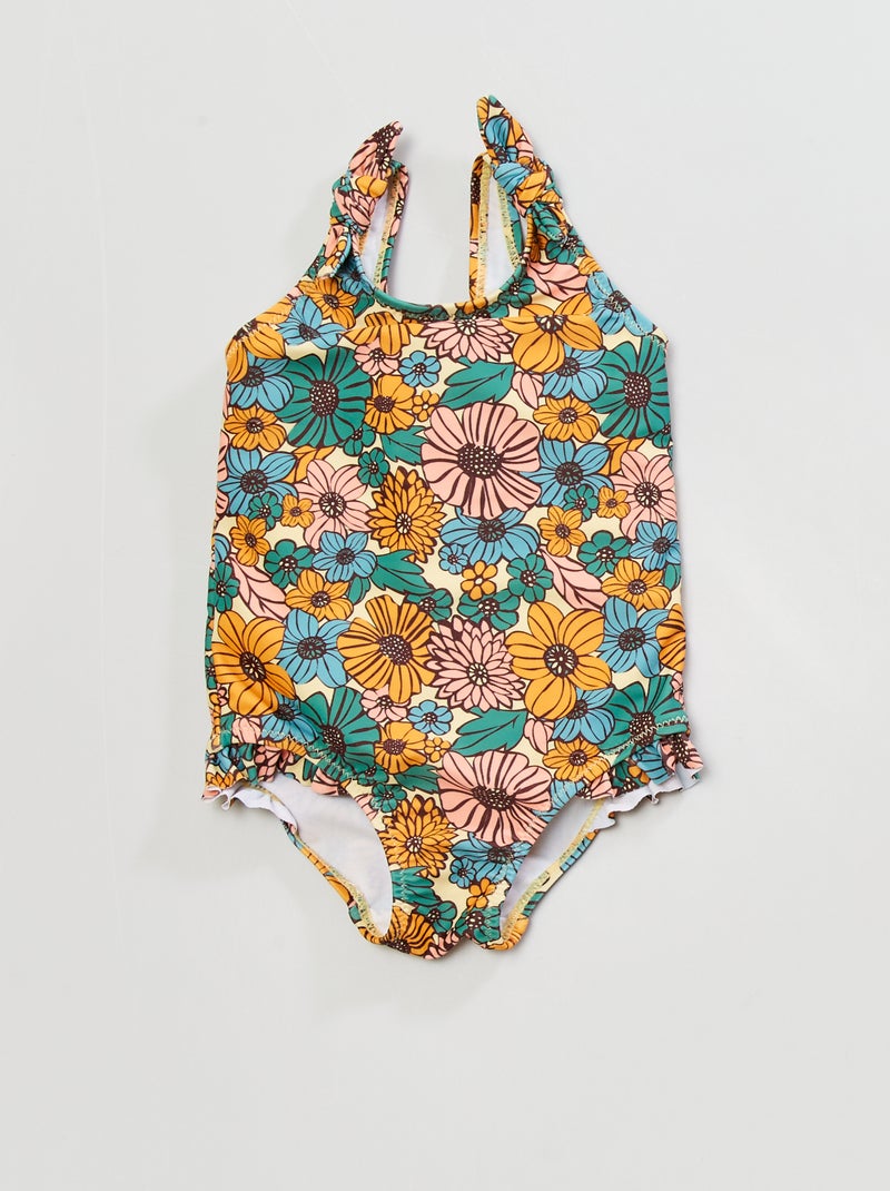 Maillot de bain 1 pièce imprimé fantaisie Jaune/Vert - Kiabi