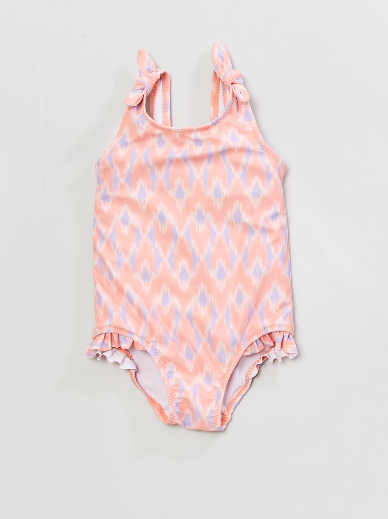 Maillot de bain 1 pièce imprimé fantaisie Rose/Blanc - Kiabi