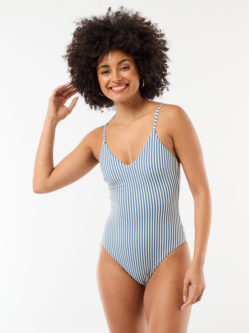 Maillot de bain 1 pièce imprimé réversible - Kiabi