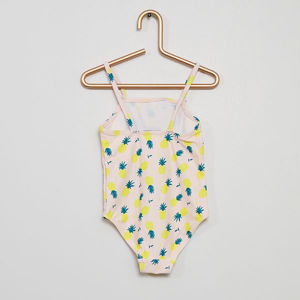 Maillot De Bain 1 Piece Imprime Bebe Fille Rose Pale Jaune Fluo Kiabi 5 40