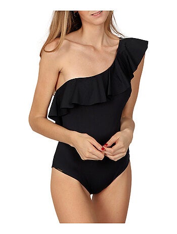 Maillot de bain 1 pièce latéral à volants