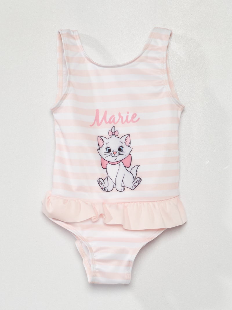 Maillot de bain 1 pièce 'Marie' rose/blanc - Kiabi