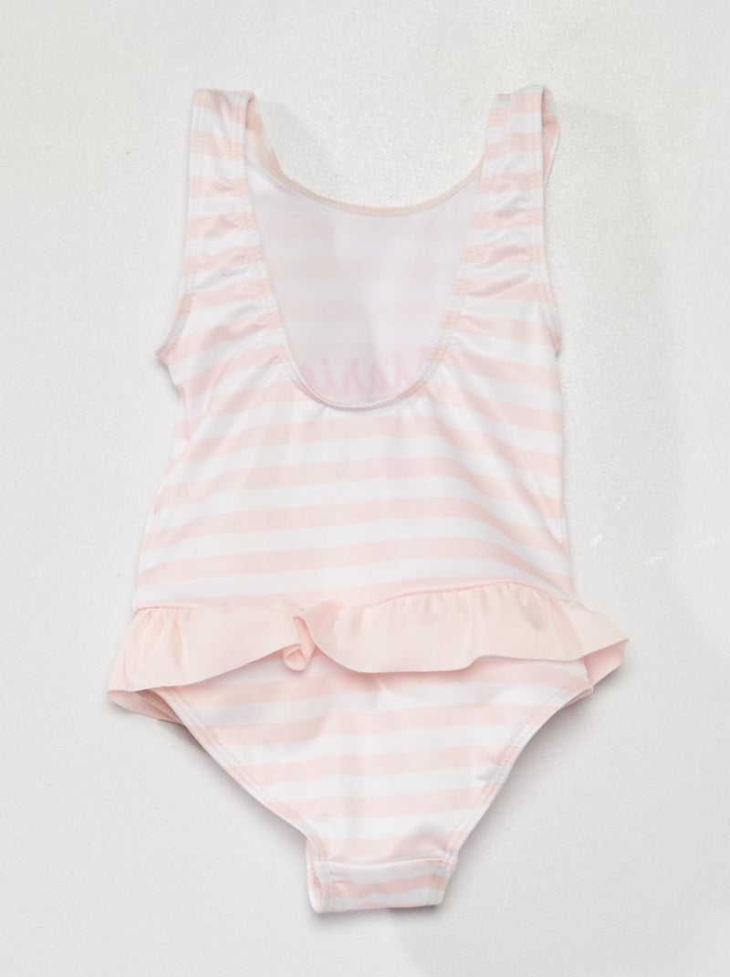 Maillot de bain 1 pièce 'Marie' rose/blanc - Kiabi