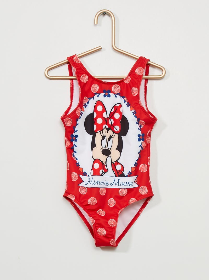 Maillot de bain 1 pièce 'Minnie' 'Disney' Rouge - Kiabi