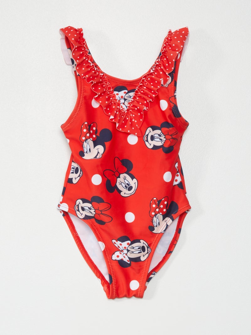 Maillot de bain 1 pièce 'Minnie' rouge - Kiabi