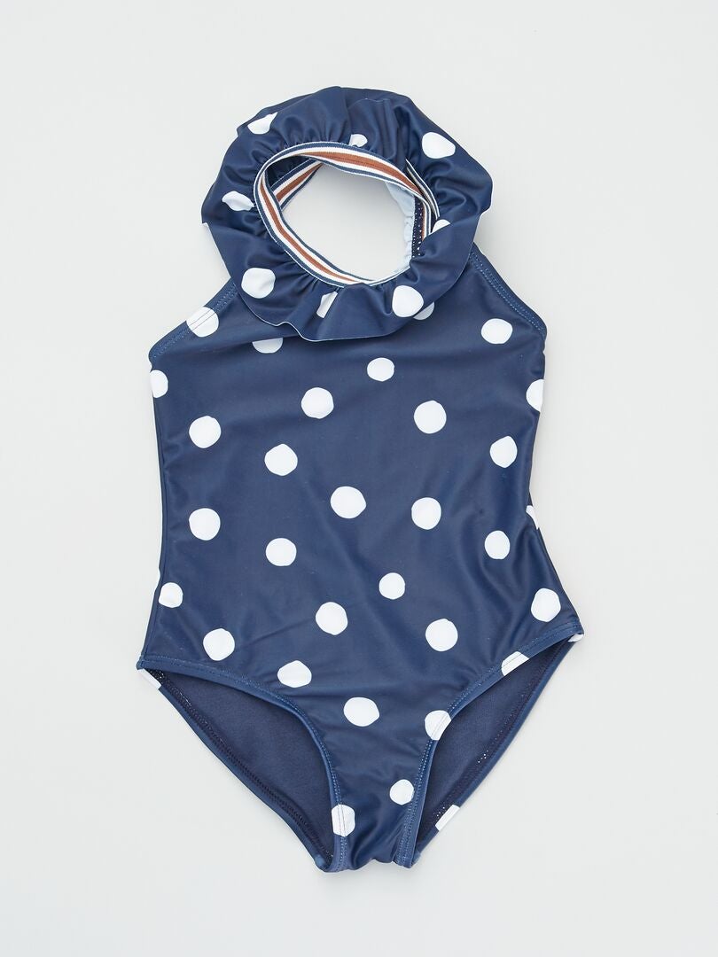 Maillot de bain 1 pièce motif pois bleu pois - Kiabi