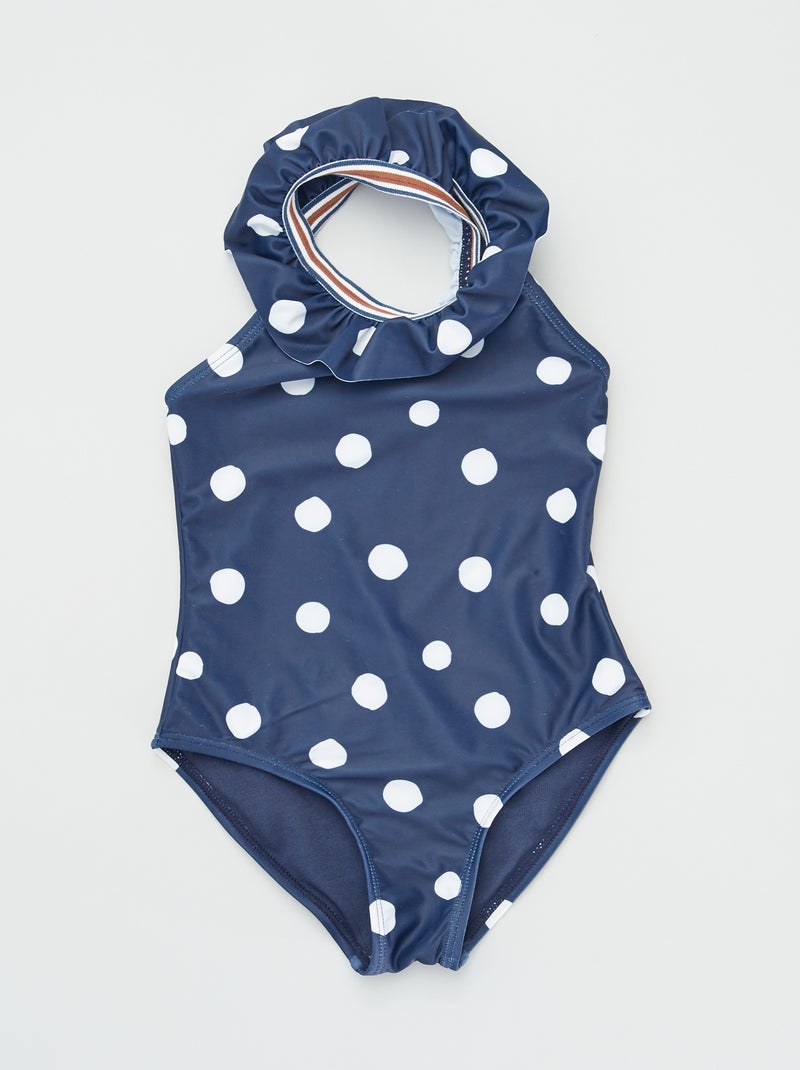 Maillot de bain 1 pièce motif pois bleu pois - Kiabi