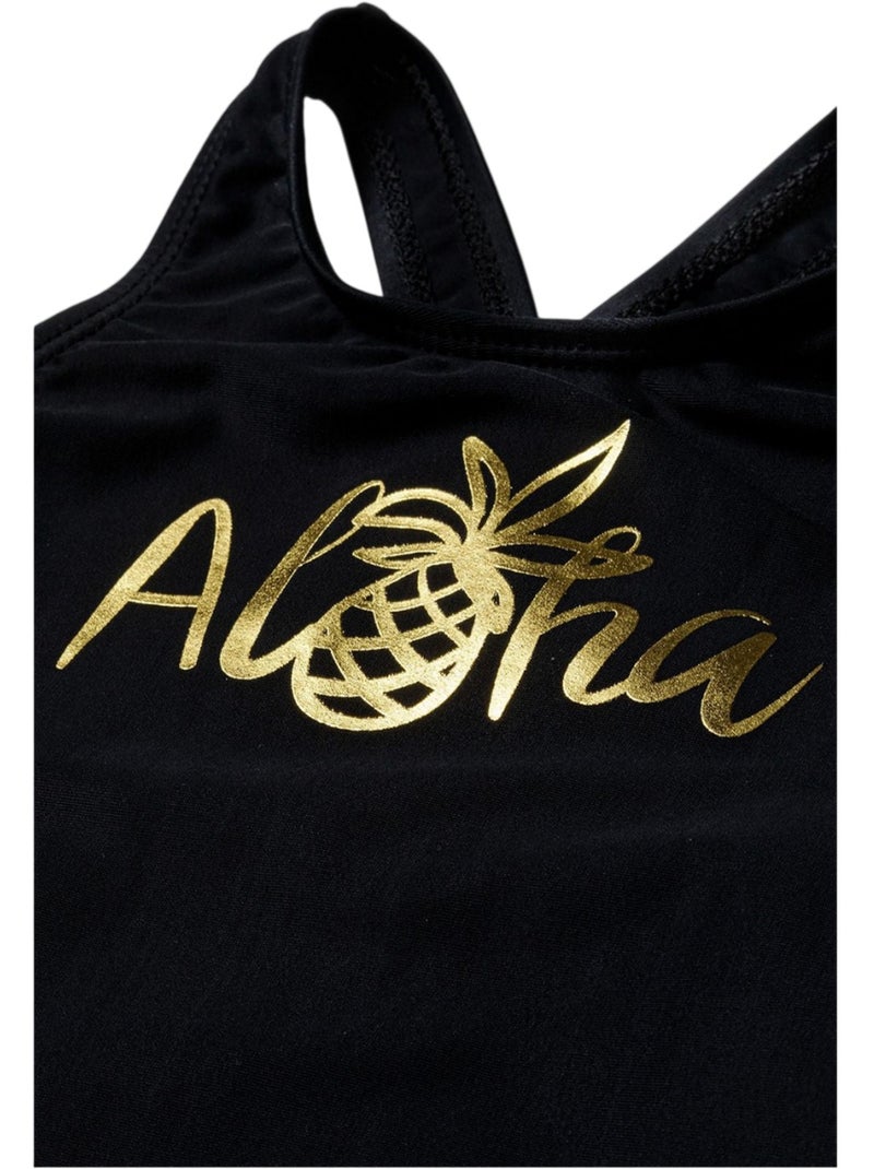 Maillot de bain 1 pièce motif/style ananas - minoti Noir - Kiabi