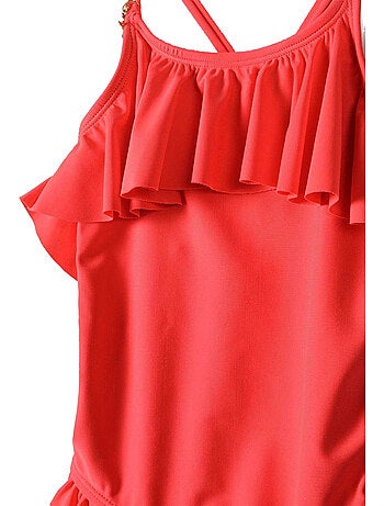 Maillot de bain 1 pièce motif/style ruché - minoti