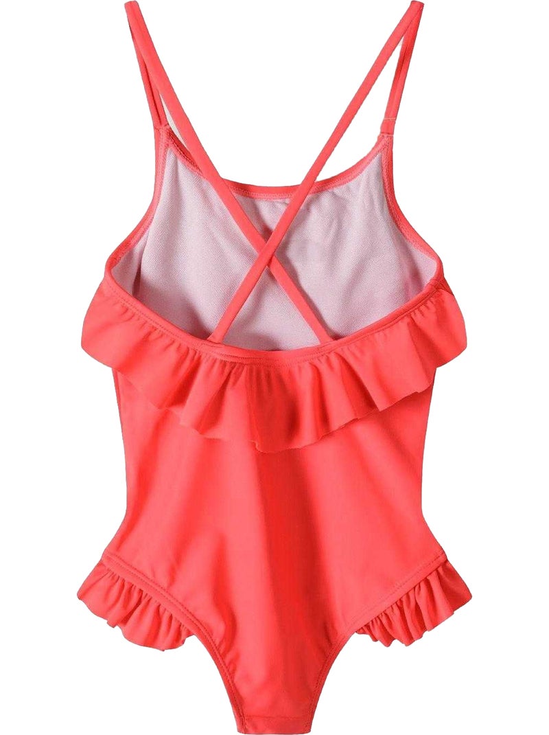 Maillot de bain 1 pièce motif/style ruché - minoti Corail - Kiabi