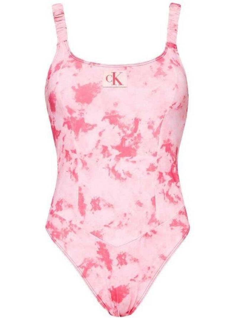 Maillot de bain 1 pièce motif/style tie-dye - calvin klein Rose - Kiabi