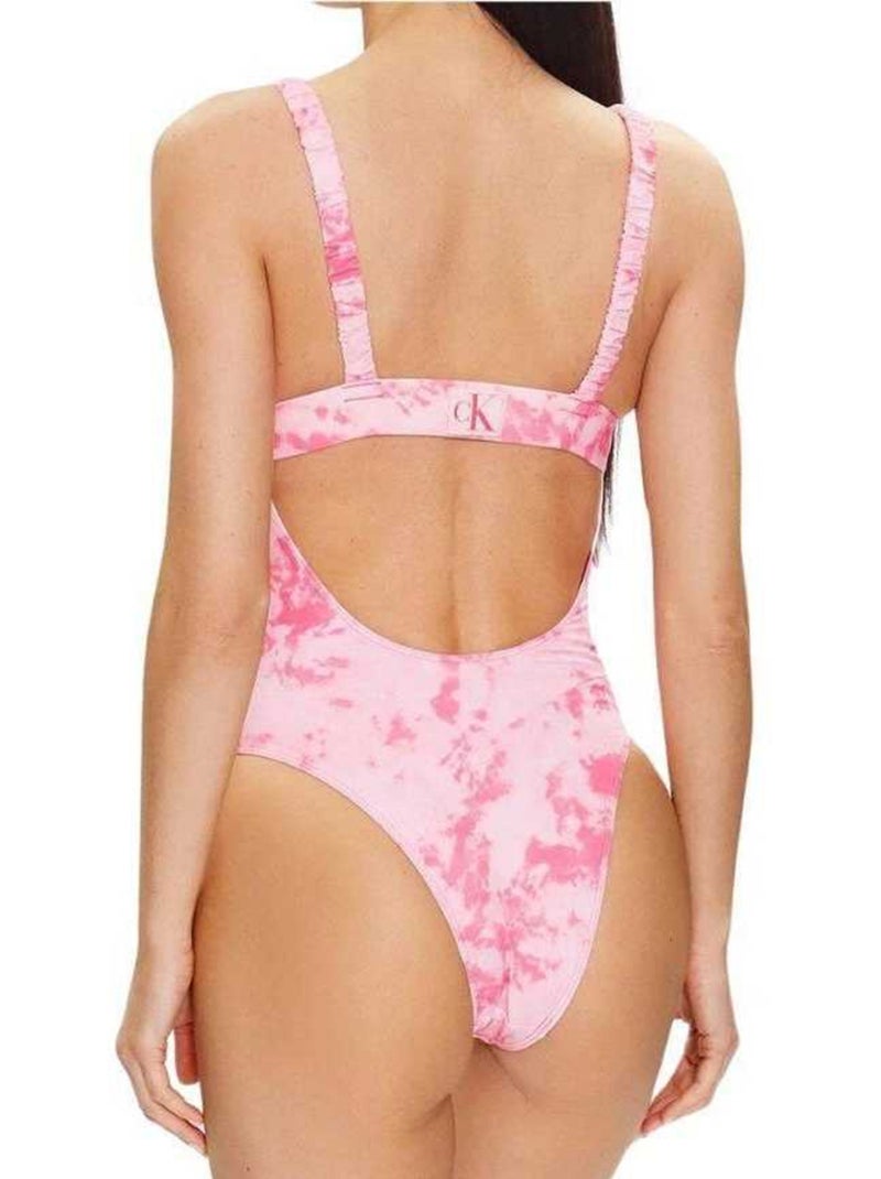 Maillot de bain 1 pièce motif/style tie-dye - calvin klein Rose - Kiabi