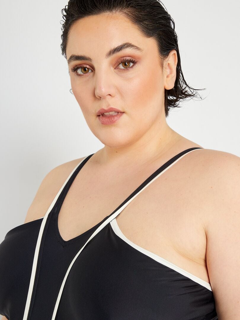 Maillot de bain 1 pièce noir/blanc Kiabi 16.00€