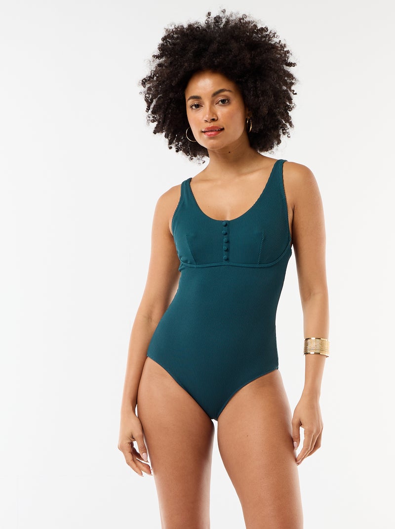 Maillot de bain 1 pièce post-opératoire Bleu - Kiabi