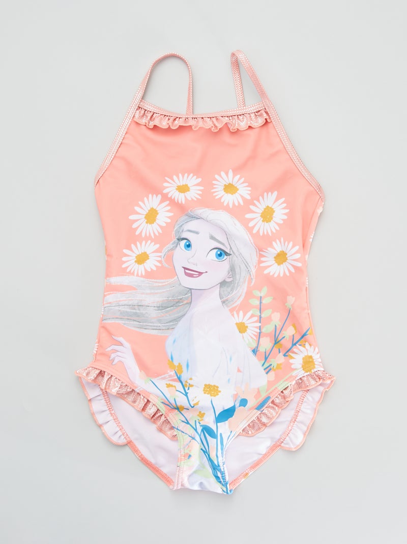 Maillot de bain 1 pièce 'Reine des Neiges' orange - Kiabi