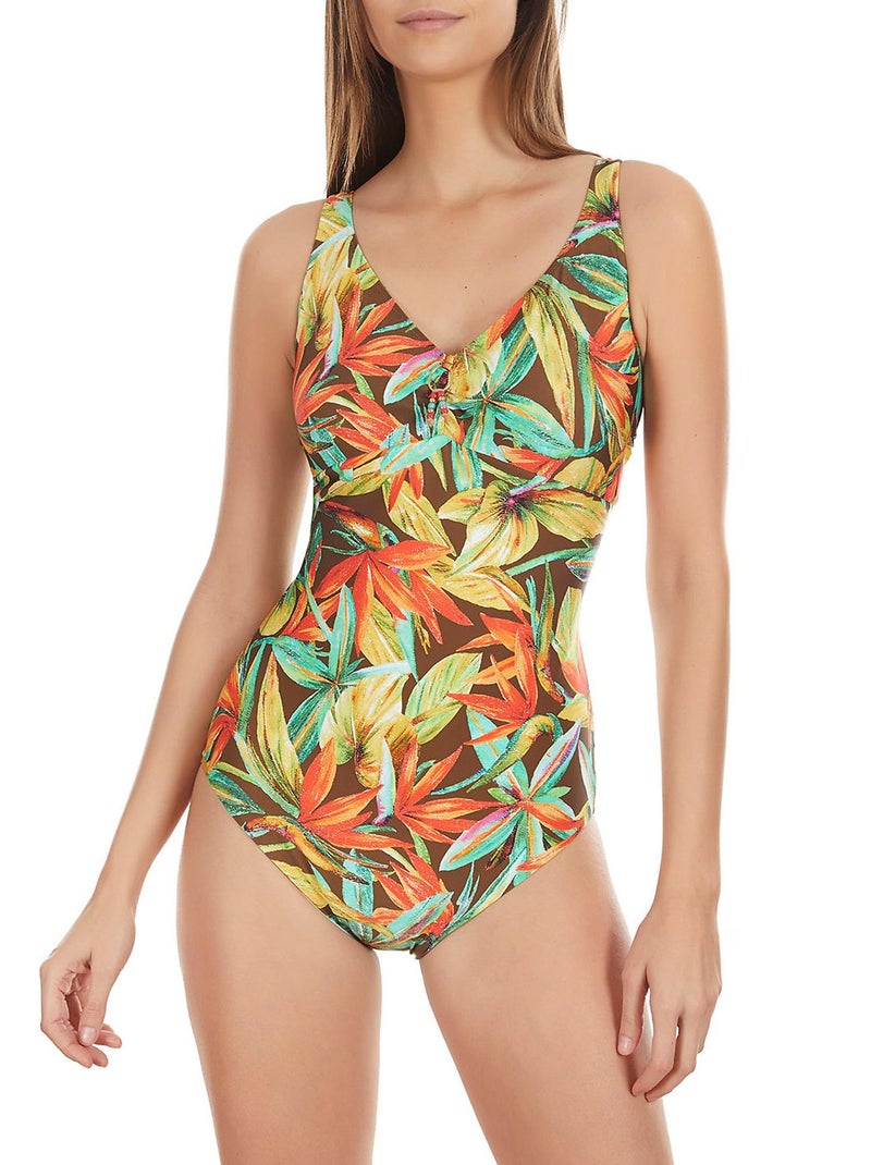 Maillot de bain 1 pièce shapewear Bird Of Paradise Vert - Kiabi